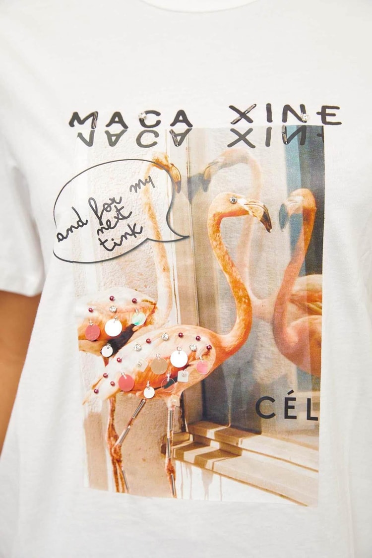 Ekru Kısa Kol Baskılı T-ShirtST060S71241001