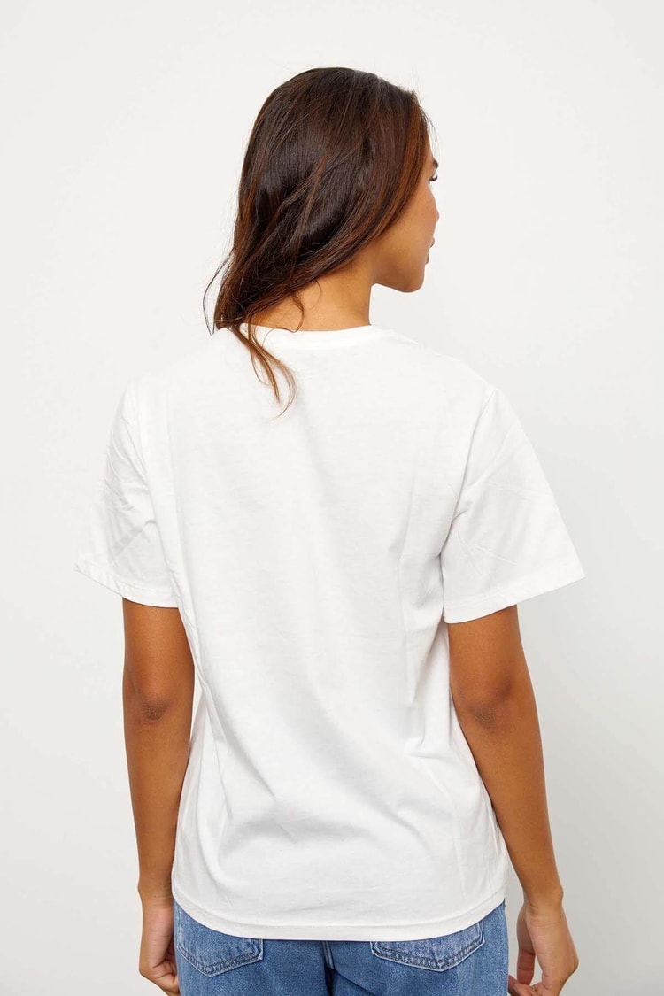 Ekru Kısa Kol Baskılı T-ShirtST060S71241001