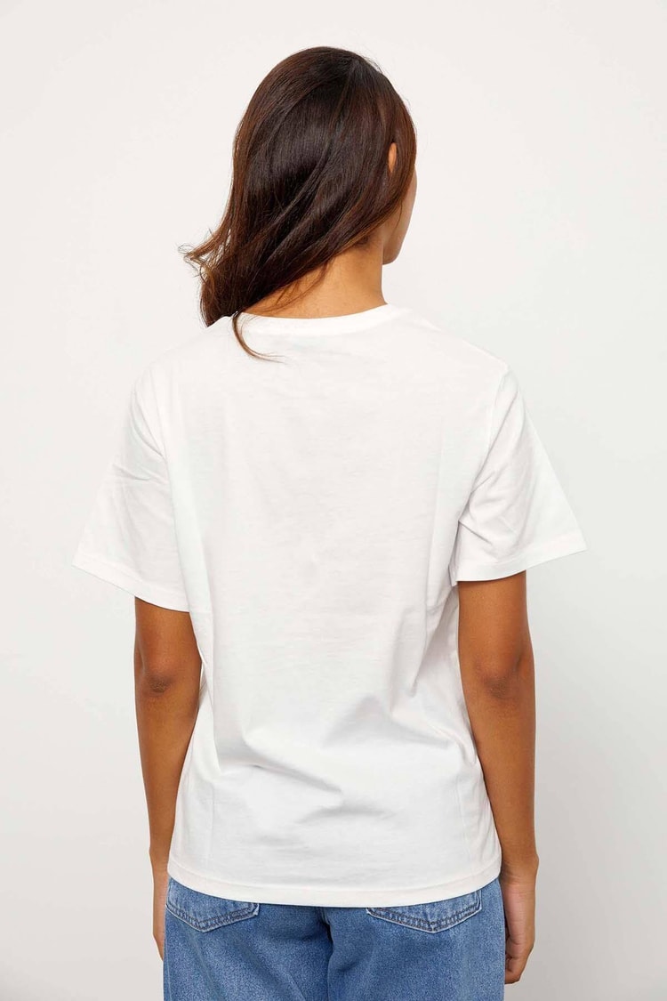 Ekru Kısa Kol Baskılı T-ShirtST060S71243006