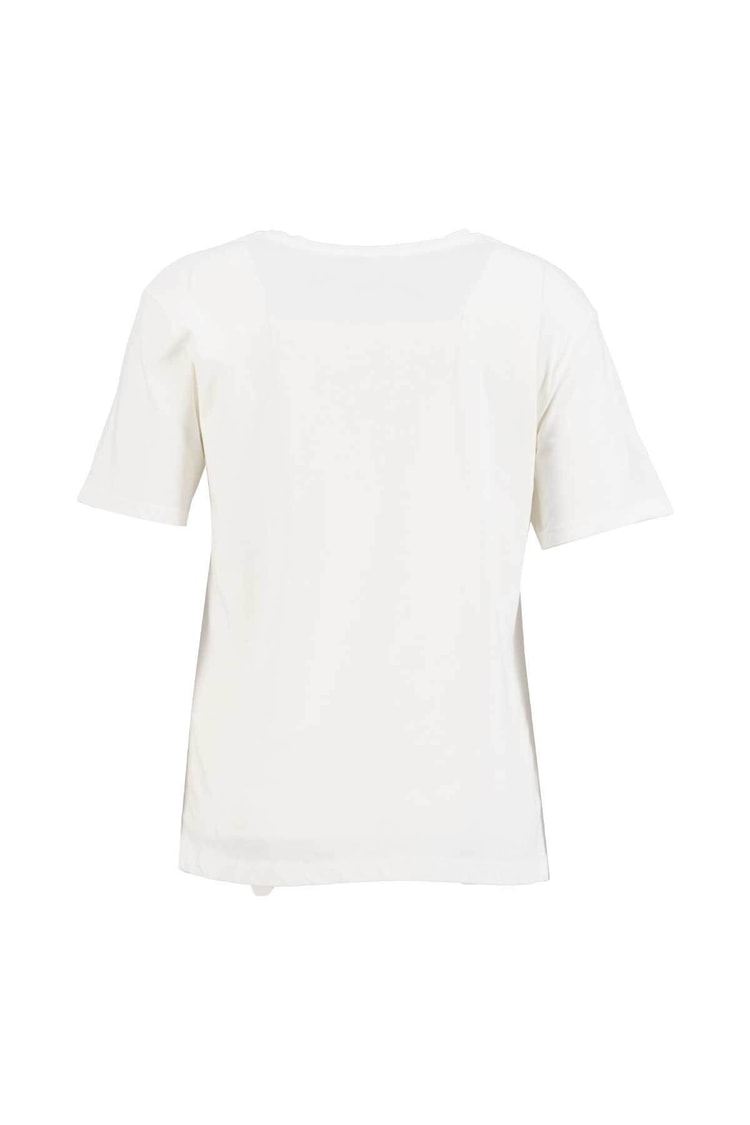 Ekru Kısa Kol Pamuk T-Shirt BaskılıST050S7114202