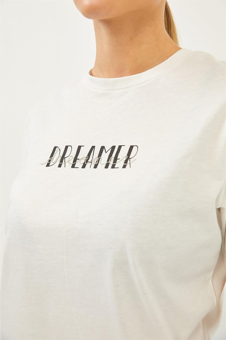 Ekru Kısa Kollu T-ShirtST060S71271002