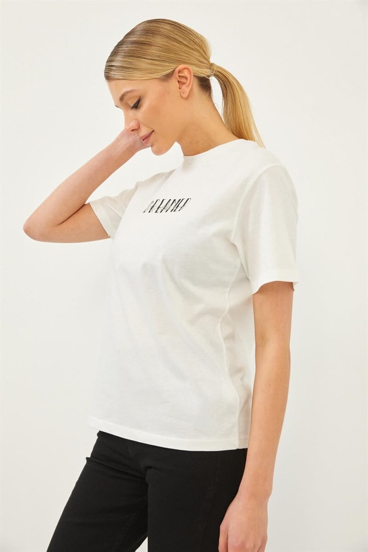 Ekru Kısa Kollu T-ShirtST060S71271002