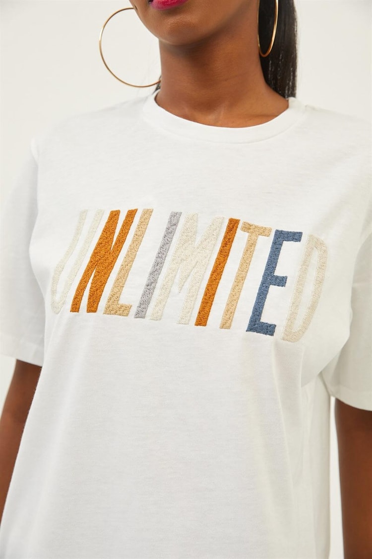 Ekru Kısa Kollu T-ShirtST070S71281002