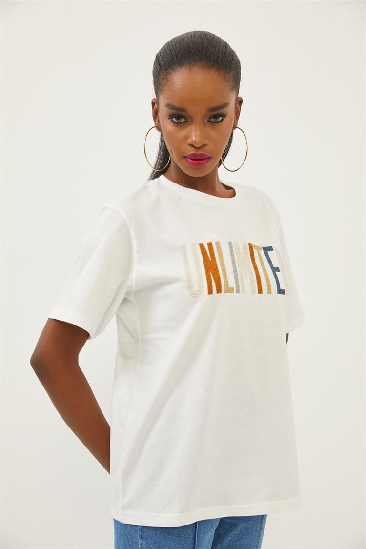 Ekru Kısa Kollu T-ShirtST070S71281002