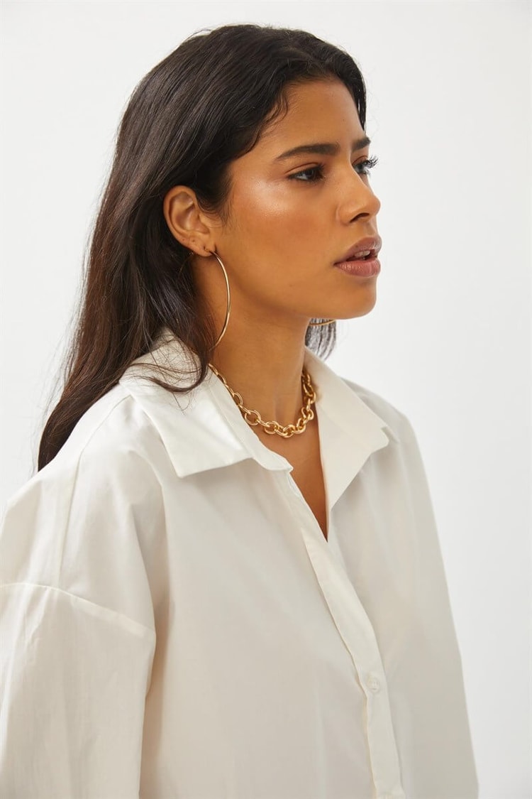 Ekru Oversize GömlekST060S55243001