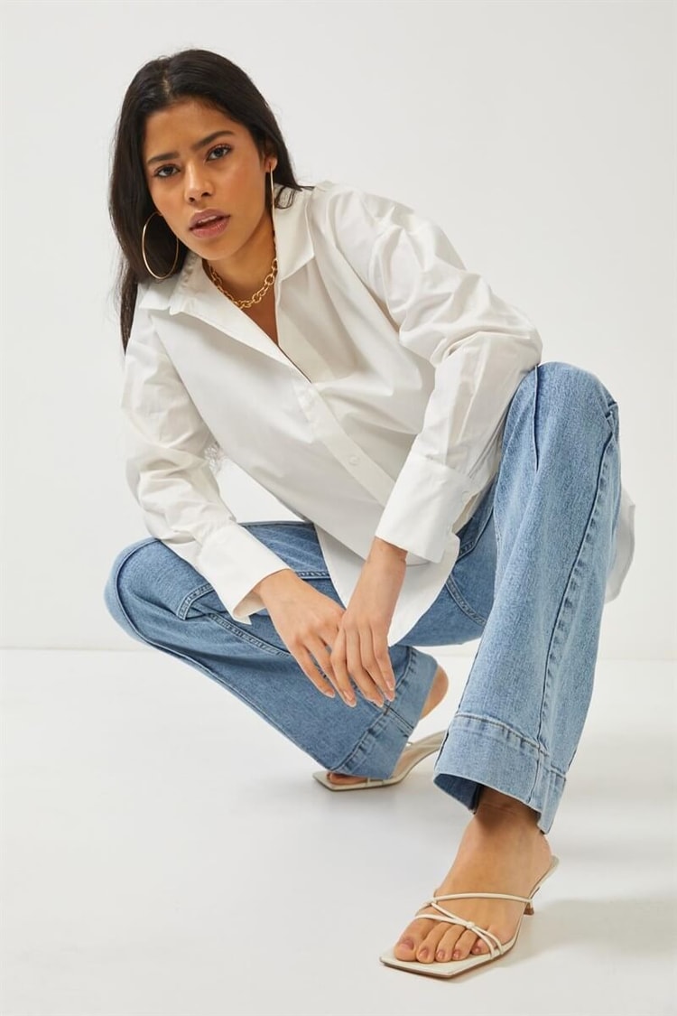 Ekru Oversize GömlekST060S55243001