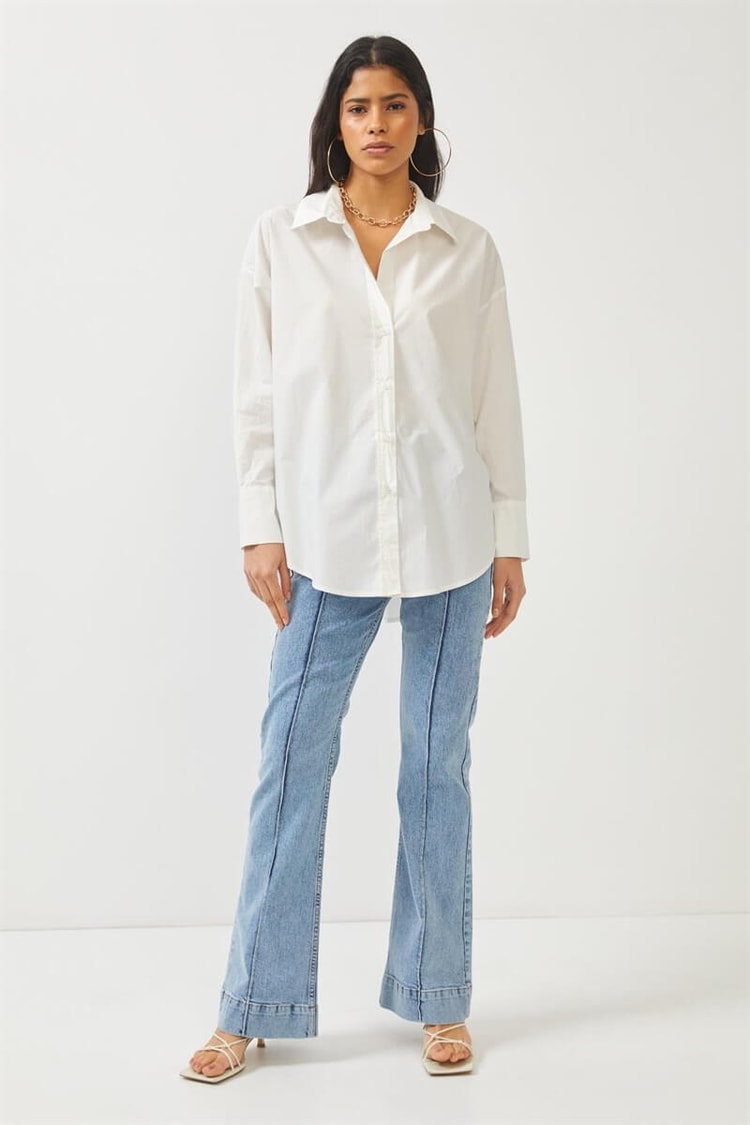 Ekru Oversize GömlekST060S55243001
