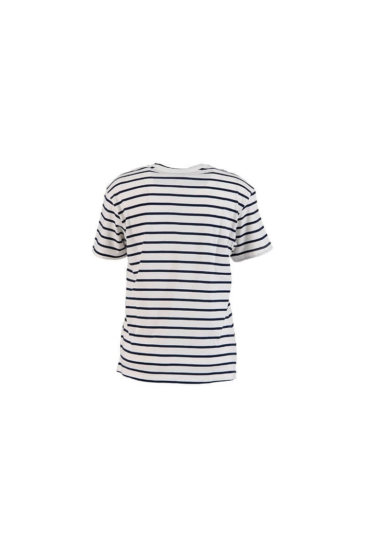 Ekru-Siyah Çizgi Desenli T-ShirtST070S71289001