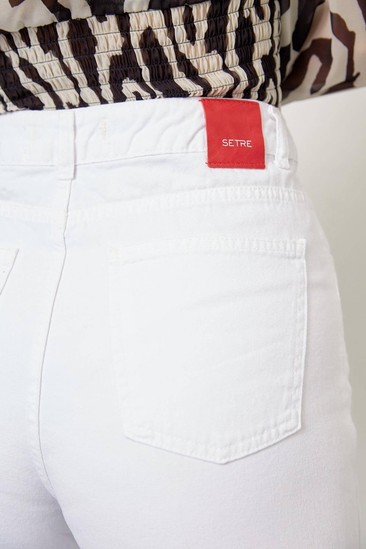 Ekru Yüksek Bel Bol Paça JeanST060S20046703