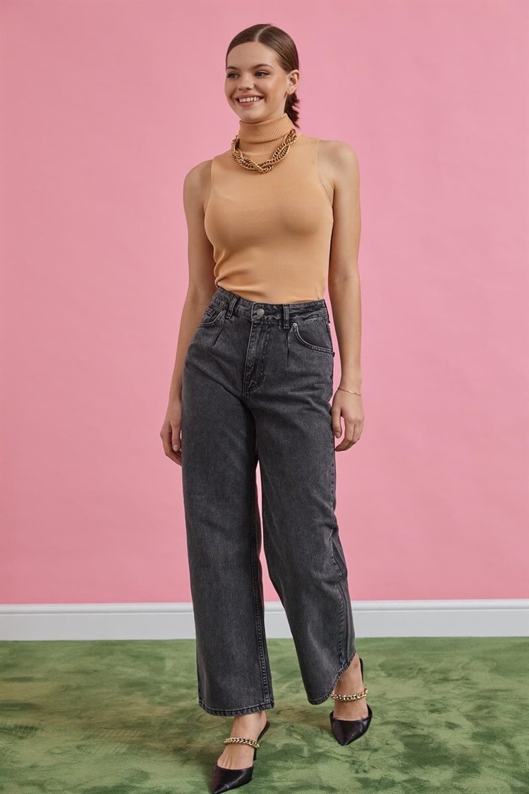 Füme Yüksek Bel Wide Leg JeanST060W31627001