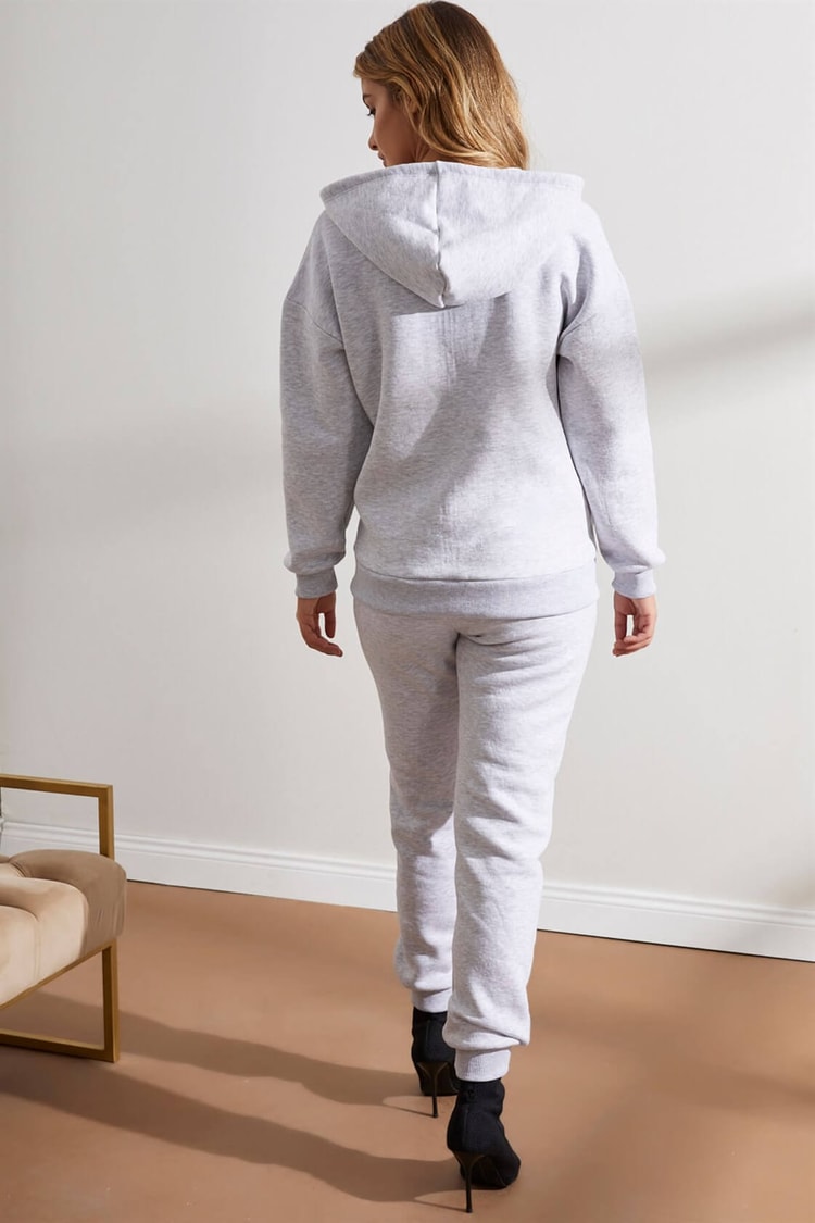 Gri Fermuarlı Sweatshirt Jogger TakımST050W6006101