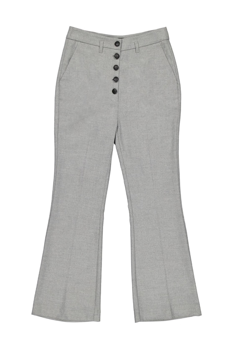 Gri Normal Bel Düğmeli Kaşe PantolonST040W201141