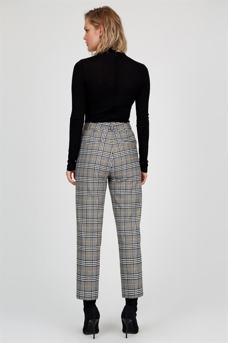 Gri-Sarı Normal Bel Normal Paça PantolonST040W201151