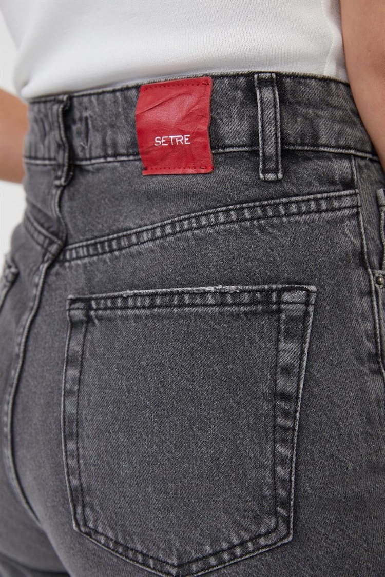 Gri Yüksek Bel Boru Paça JeanST060W20572005