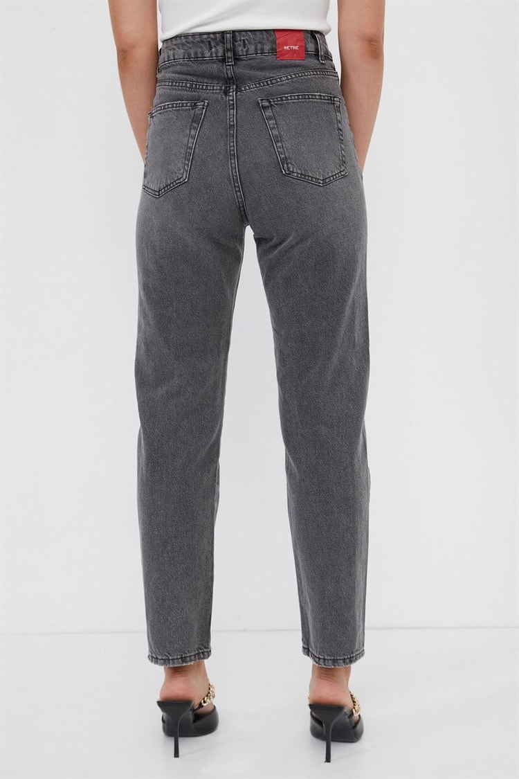 Gri Yüksek Bel Boru Paça JeanST060W20572005