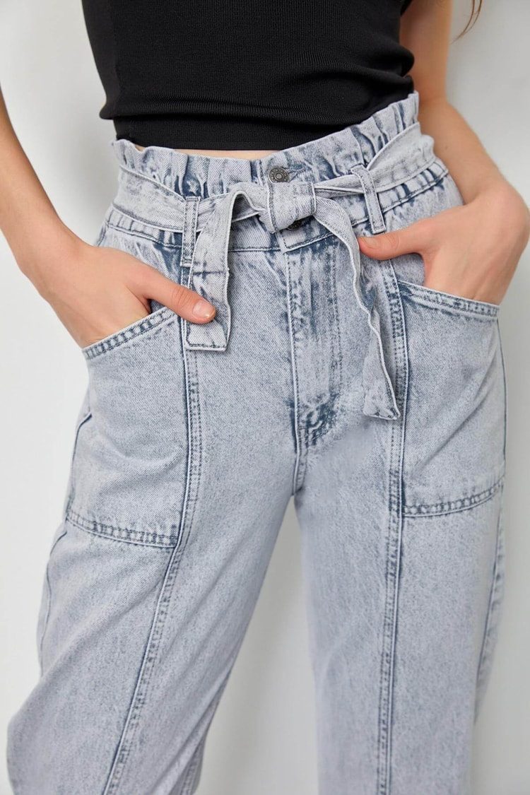 Gri Yüksek Bel JeanST060S20046701