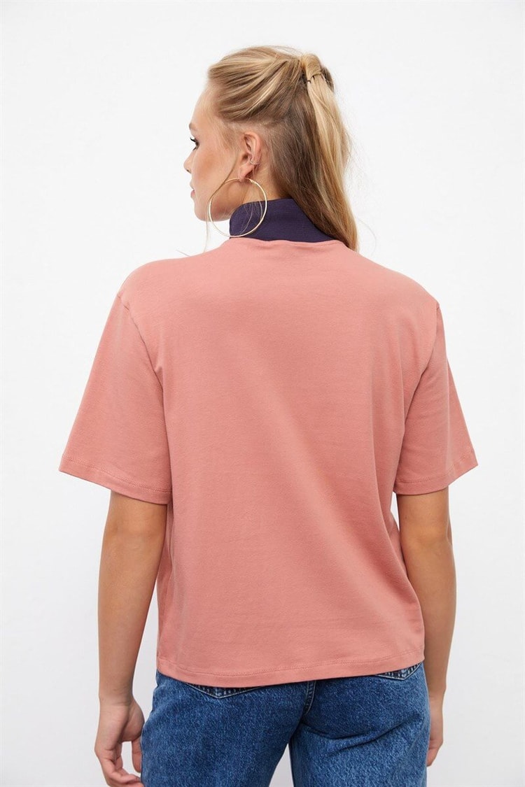 Gül Kurusu Baskılı Kısa Kol T-ShirtST060W71233001