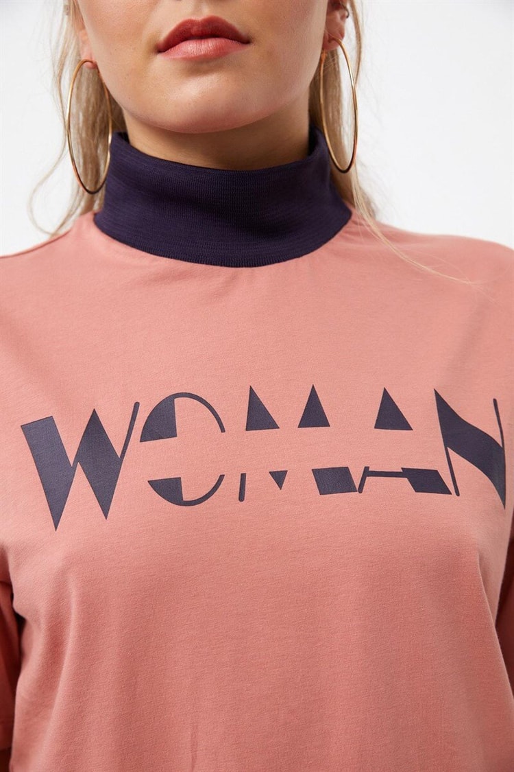 Gül Kurusu Baskılı Kısa Kol T-ShirtST060W71233001