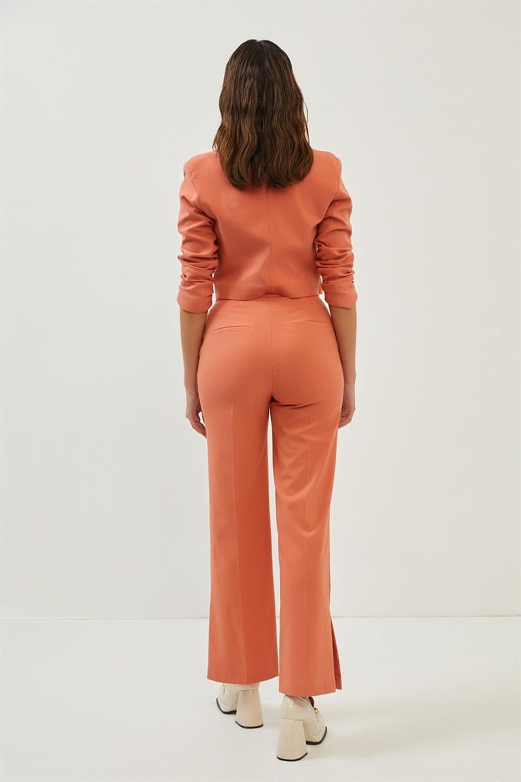 Gül Kurusu Crop Ceket Yüksek Bel Pantolon TakımST060W90262002