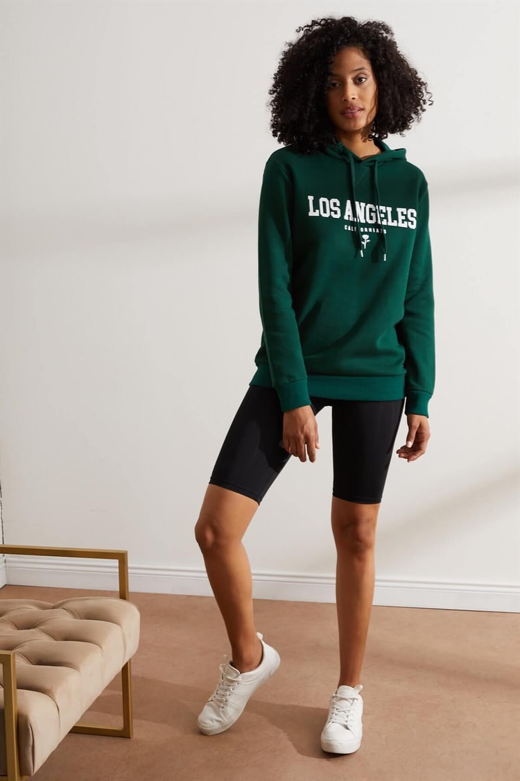Haki Los Angeles Kapüşonlu SweatshirtST060W7208201
