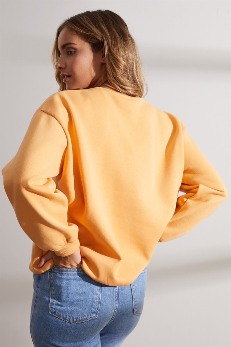 Hardal Balon Kol Bisiklet Yaka SweatshirtST050W7208701
