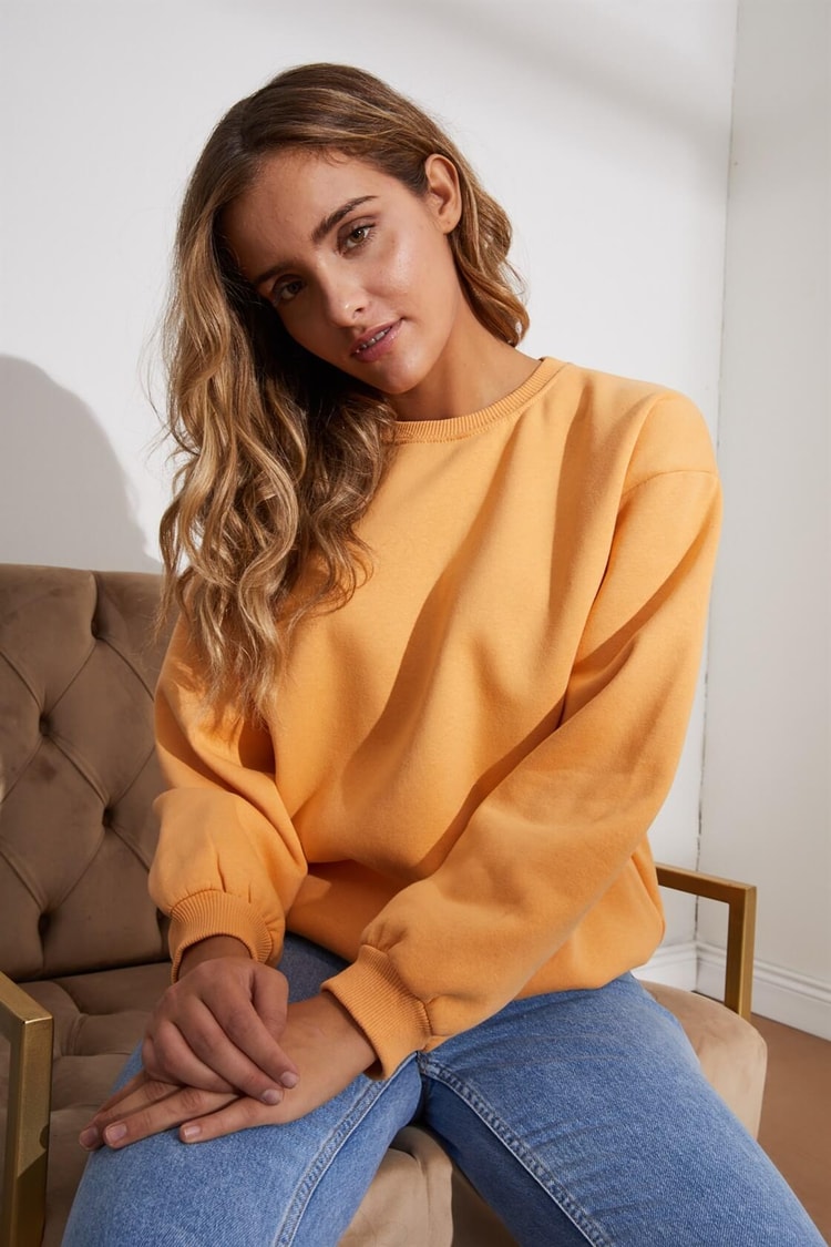 Hardal Balon Kol Bisiklet Yaka SweatshirtST050W7208701