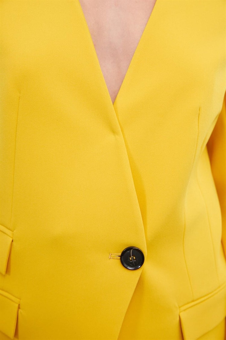 Hardal Kruvaze Yaka Tek Düğme Blazer CeketST060S90280001
