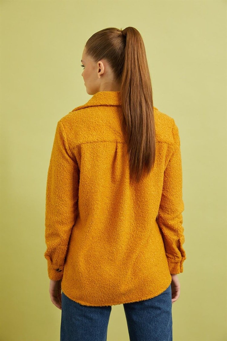 Hardal Peluş Düğme Detaylı GömlekST060W55244001