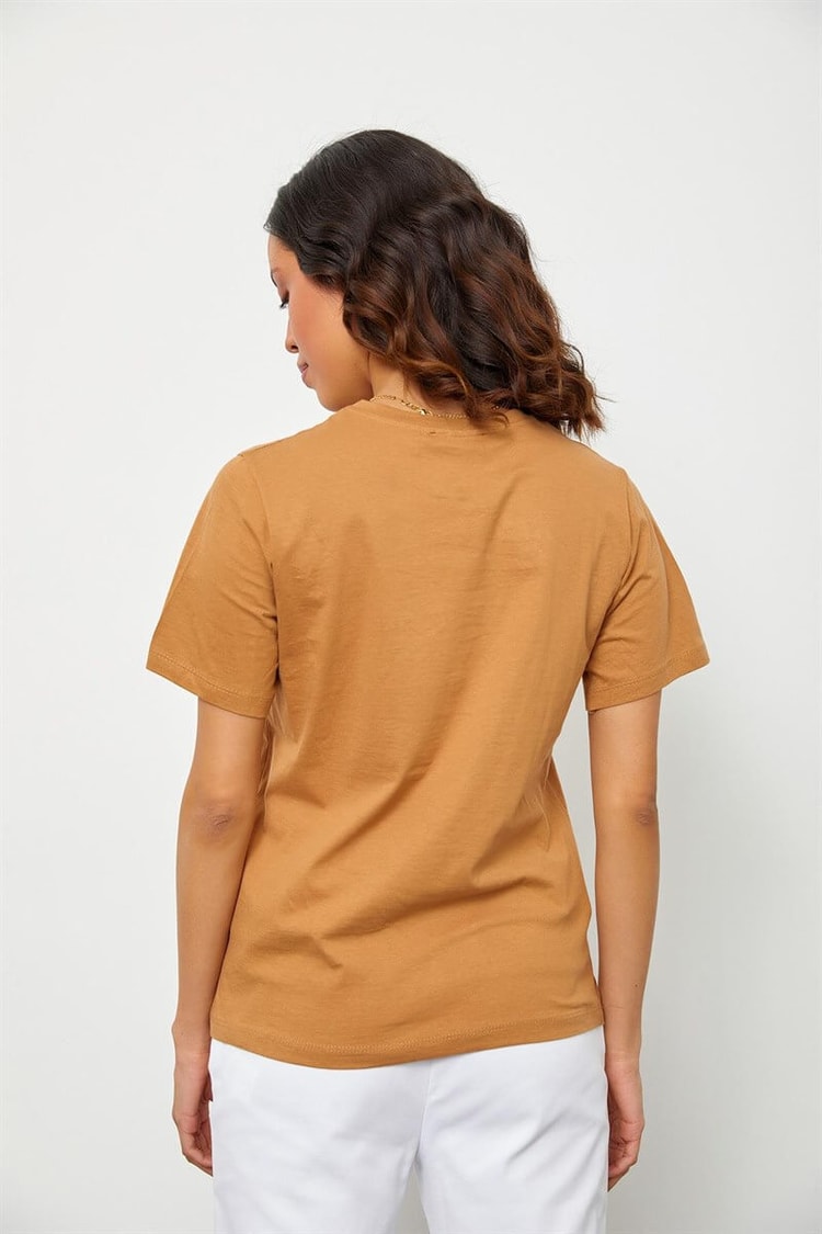 Kahve Baskılı Kısa Kol T-ShirtST060S71190016