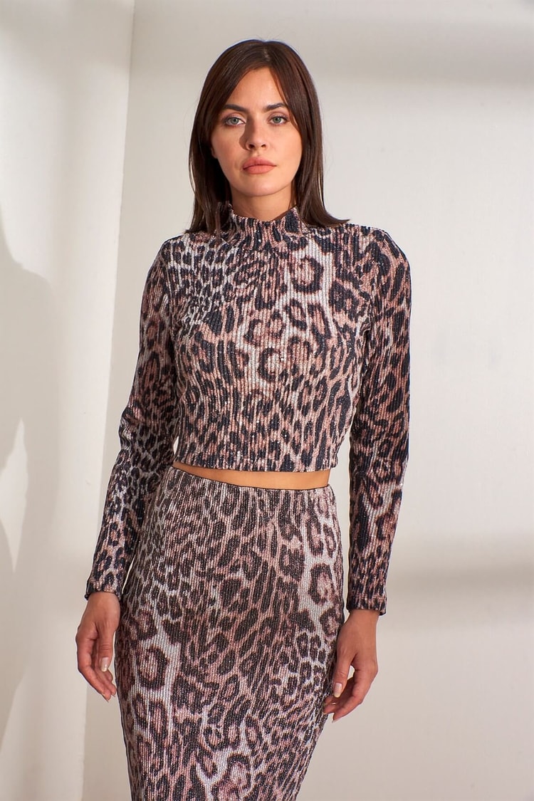 Kahve-Leopar Leopar BluzST050W3039901