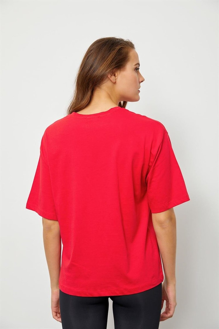 Kırmızı Baskılı Kısa Kol T-ShirtST060S71183002