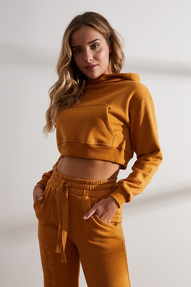 Koyu Hardal Crop Sweatshirt Jogger Pantolon TakımST050W6005102