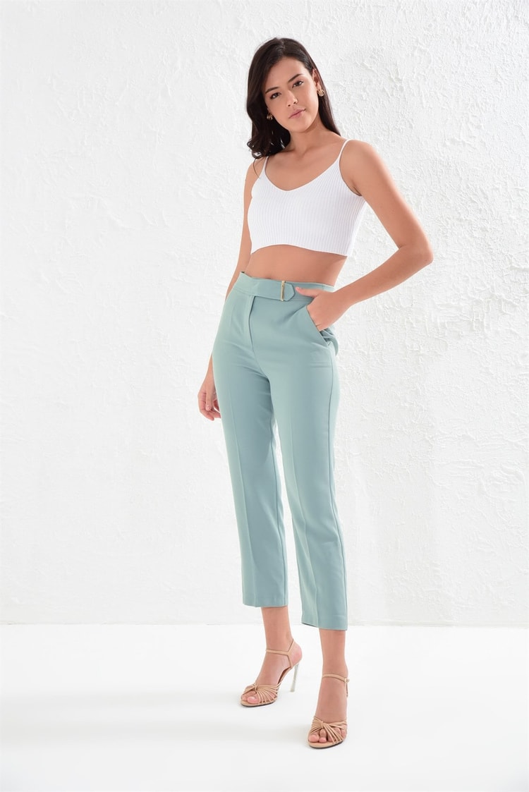 Koyu Mint Tunik Boy Yelek Kalem Pantolon TakımST050S6003101