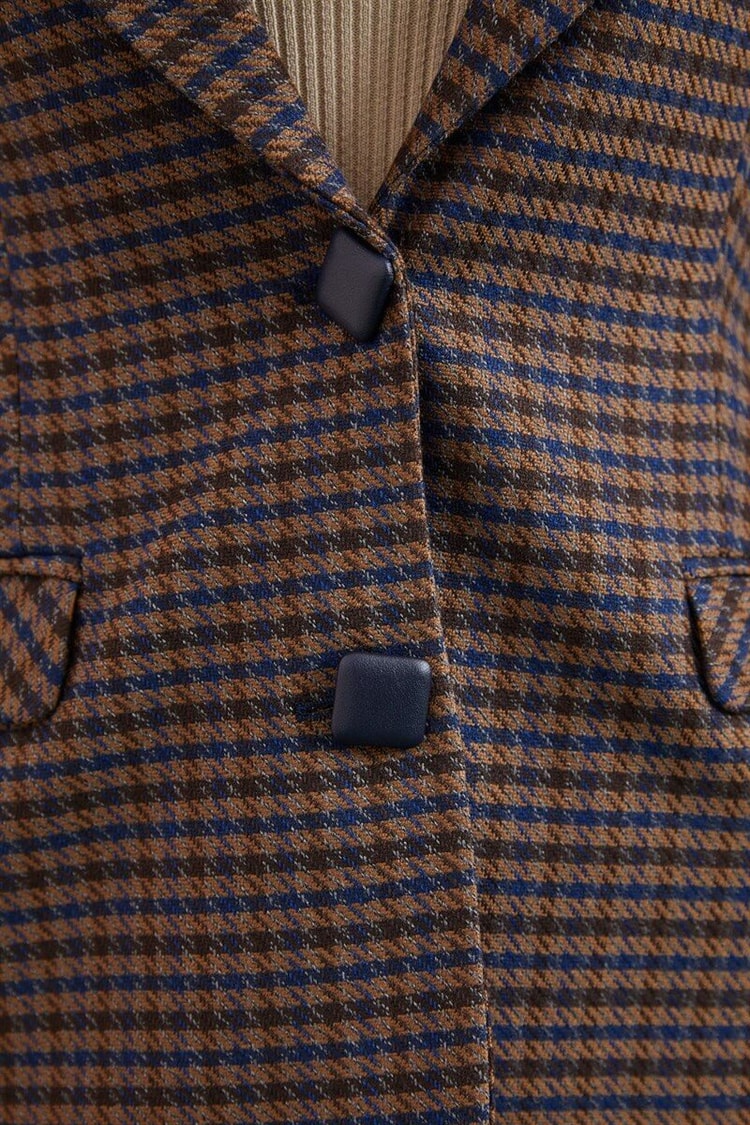 Lacivert Geometrik Desen Fit Blazer CeketST060W90337001