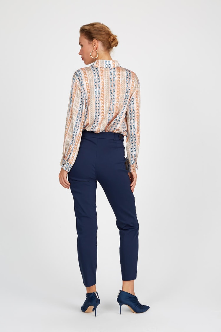 Lacivert Normal Bel Dar Paça PantolonST040S2019602