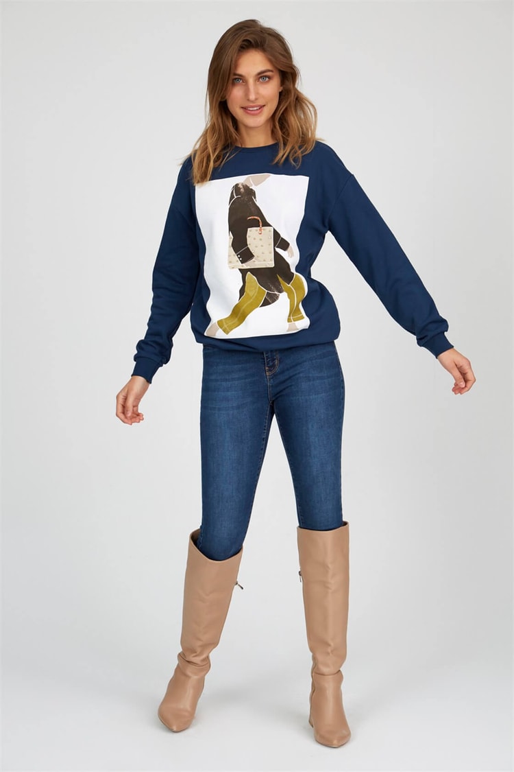 Lacivert S-ShirtST050W7204004