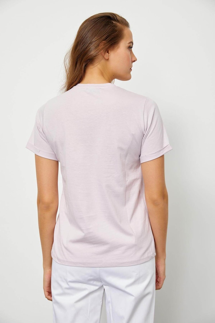 Lila Baskılı Kısa Kol T-ShirtST060S71190012