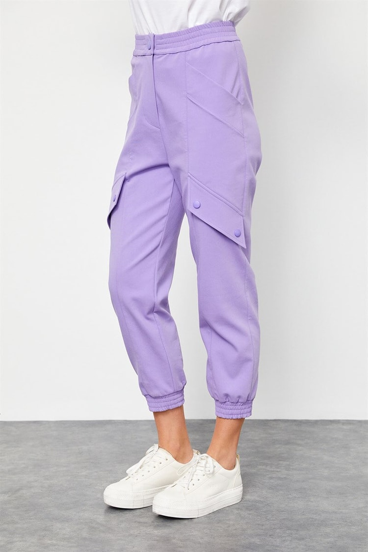 Lila Beli Lastikli Jogger PantolonST050S2040401