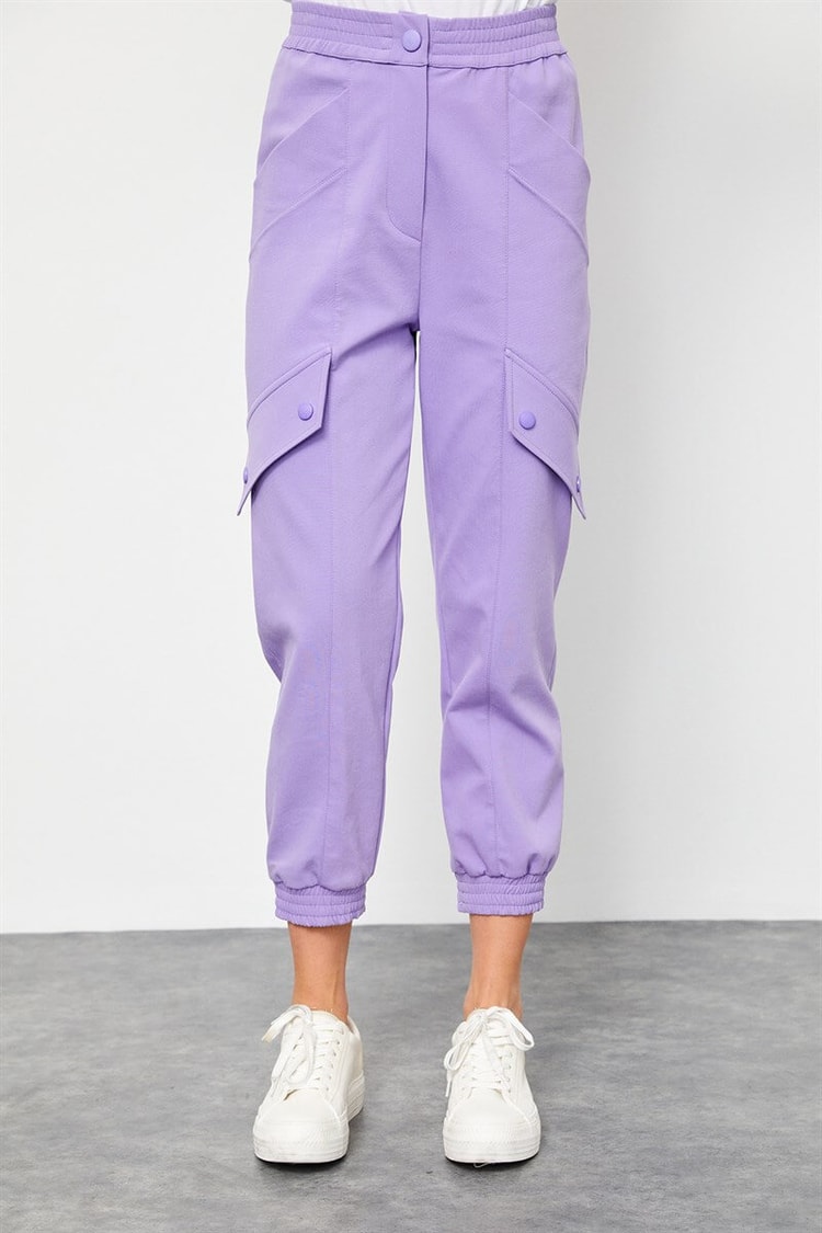 Lila Beli Lastikli Jogger PantolonST050S2040401