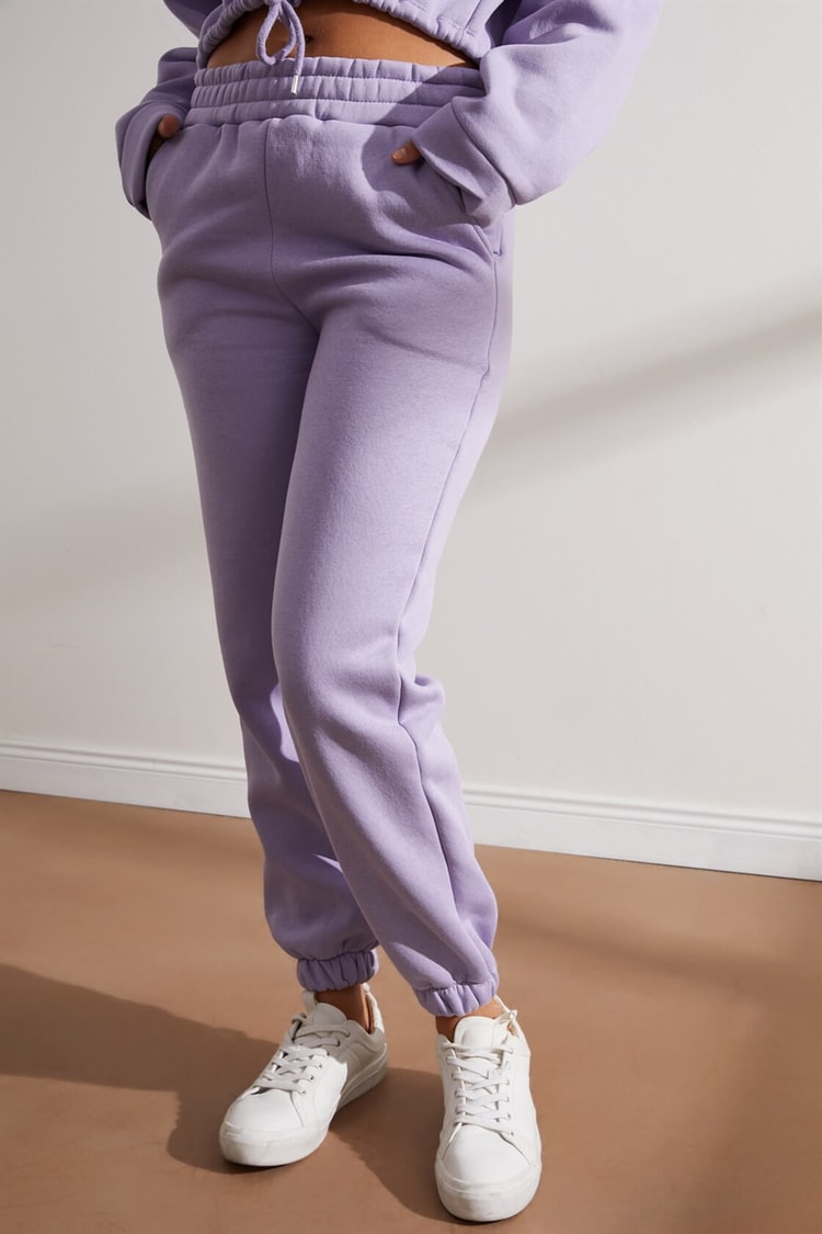 Lila Crop Sweatshirt Jogger Eşofman TakımıST050W6005501