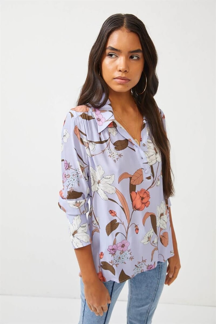 Lila Floral Desen BluzST060S30744002