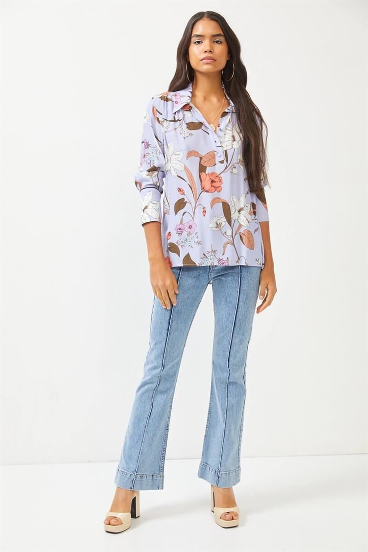 Lila Floral Desen BluzST060S30744002