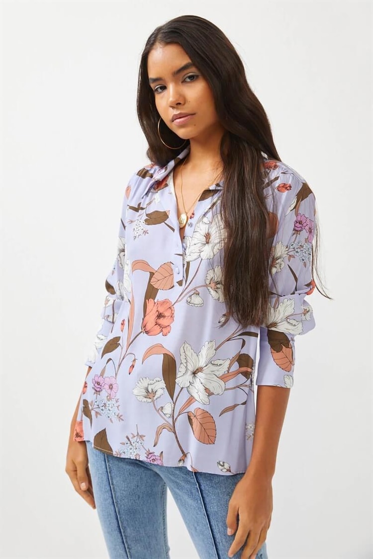 Lila Floral Desen BluzST060S30744002