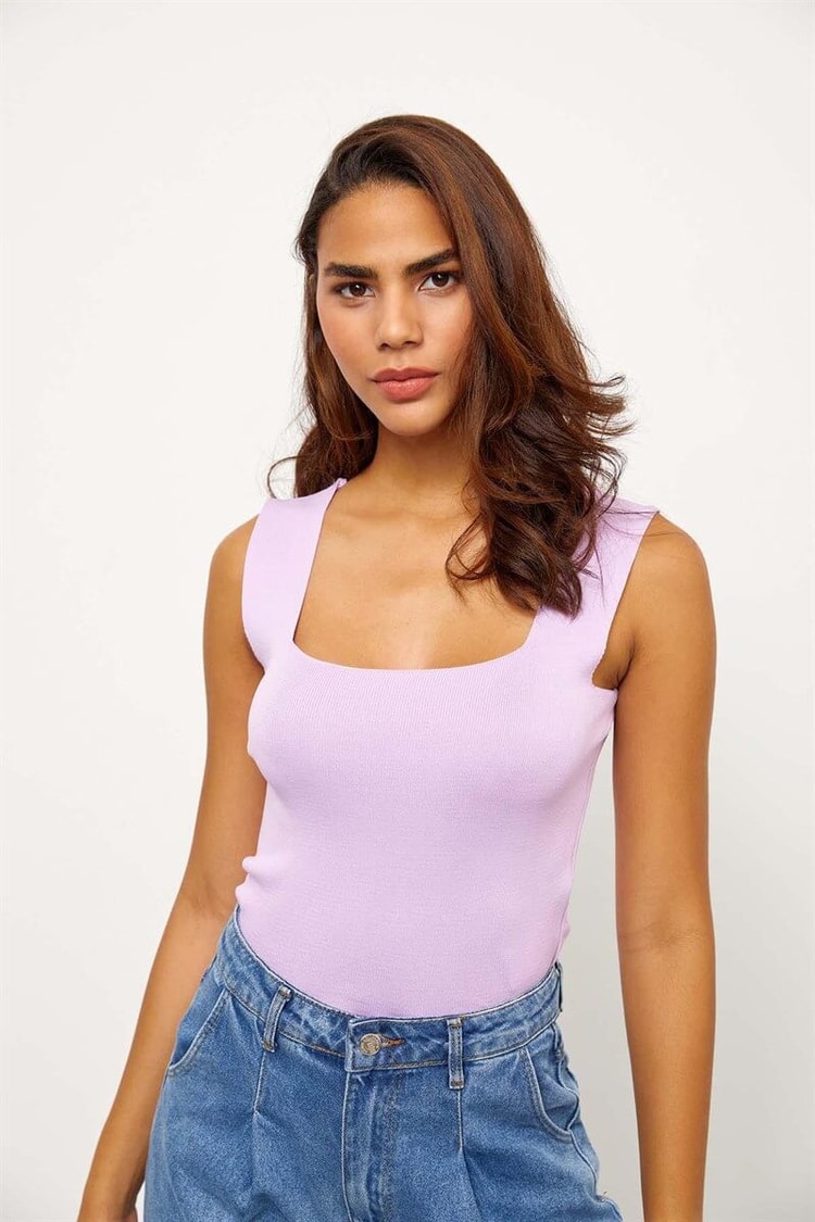 Lila Kare Yaka TrikoST060S94152001