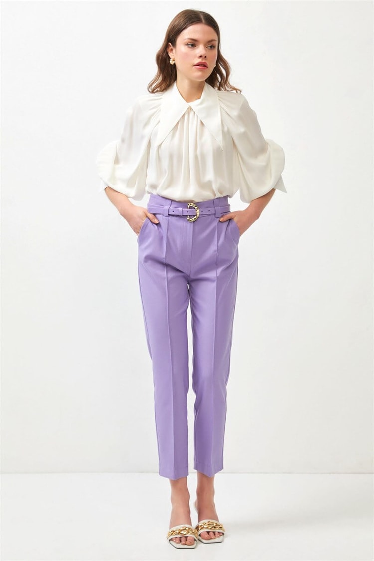 Lila Kemerli Kalem PantolonST060S20632001