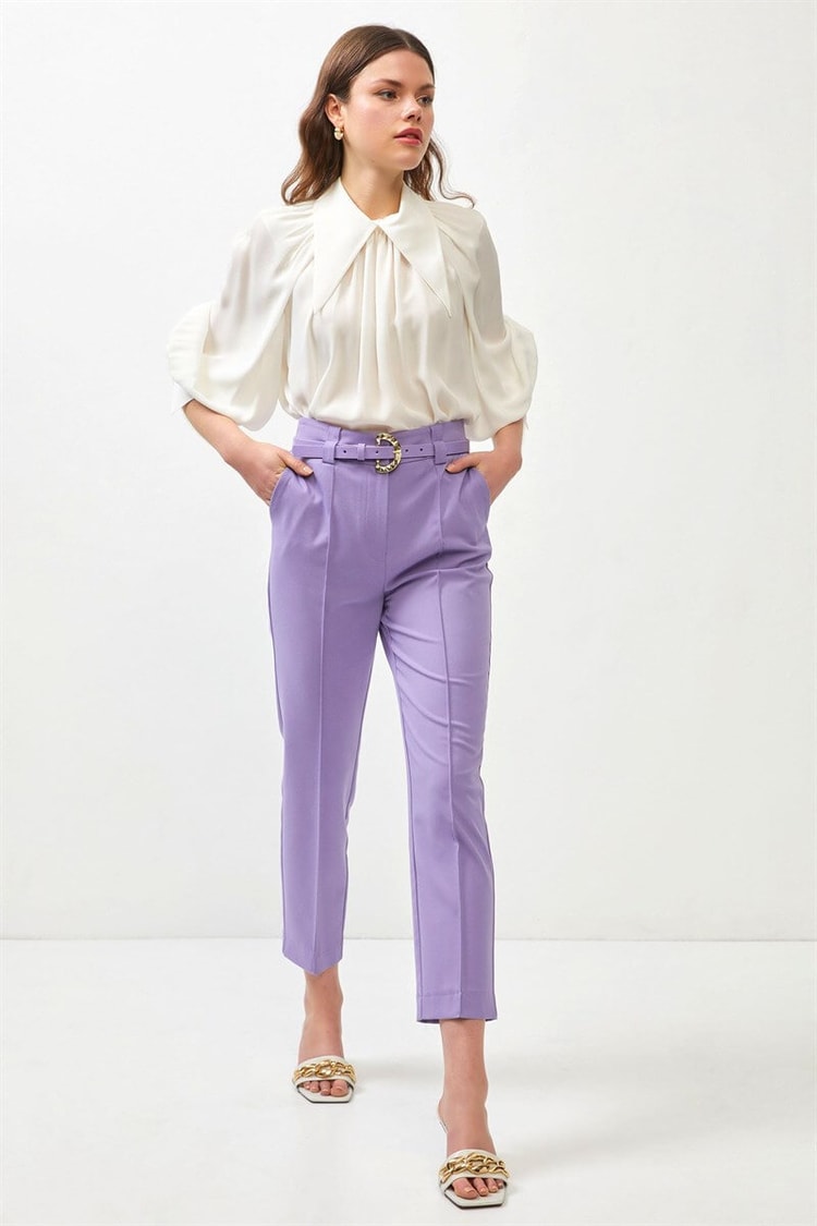 Lila Kemerli Kalem PantolonST060S20632001