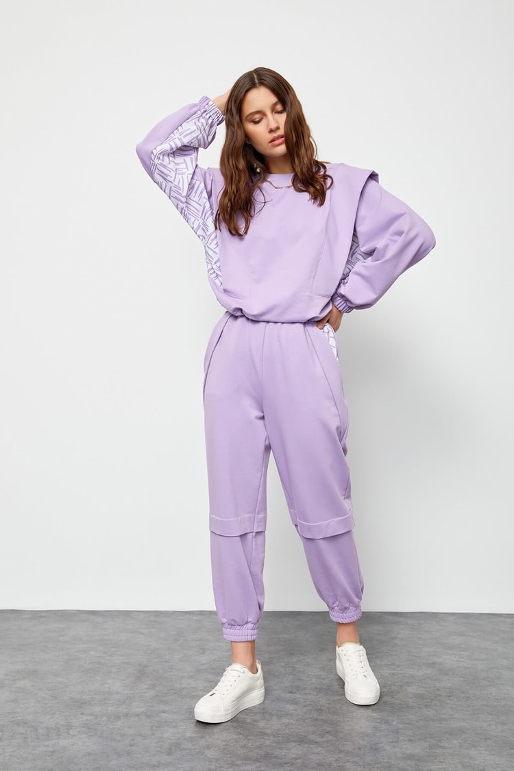 Lila Kumaş Mixli Eşofman TakımıST050S6006701