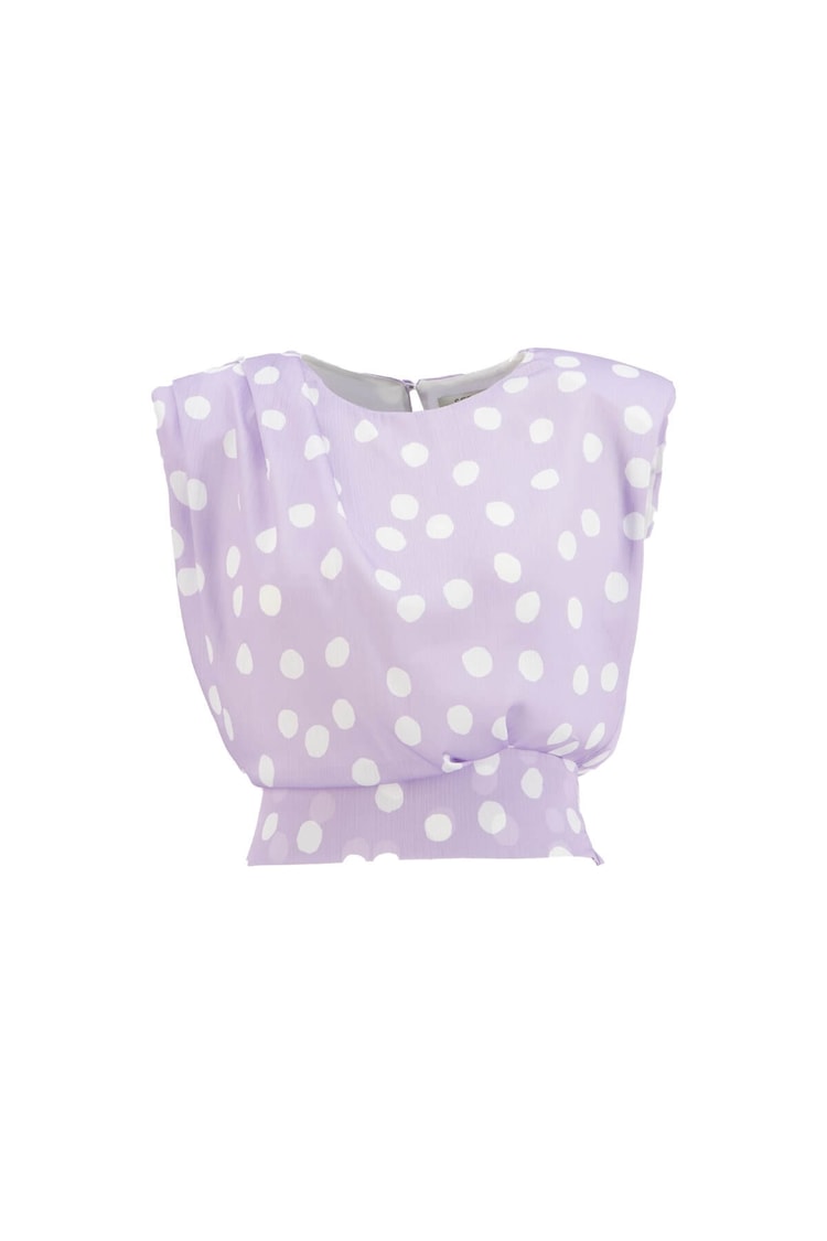 Lila Puantiyeli Şık BluzST060S30571001