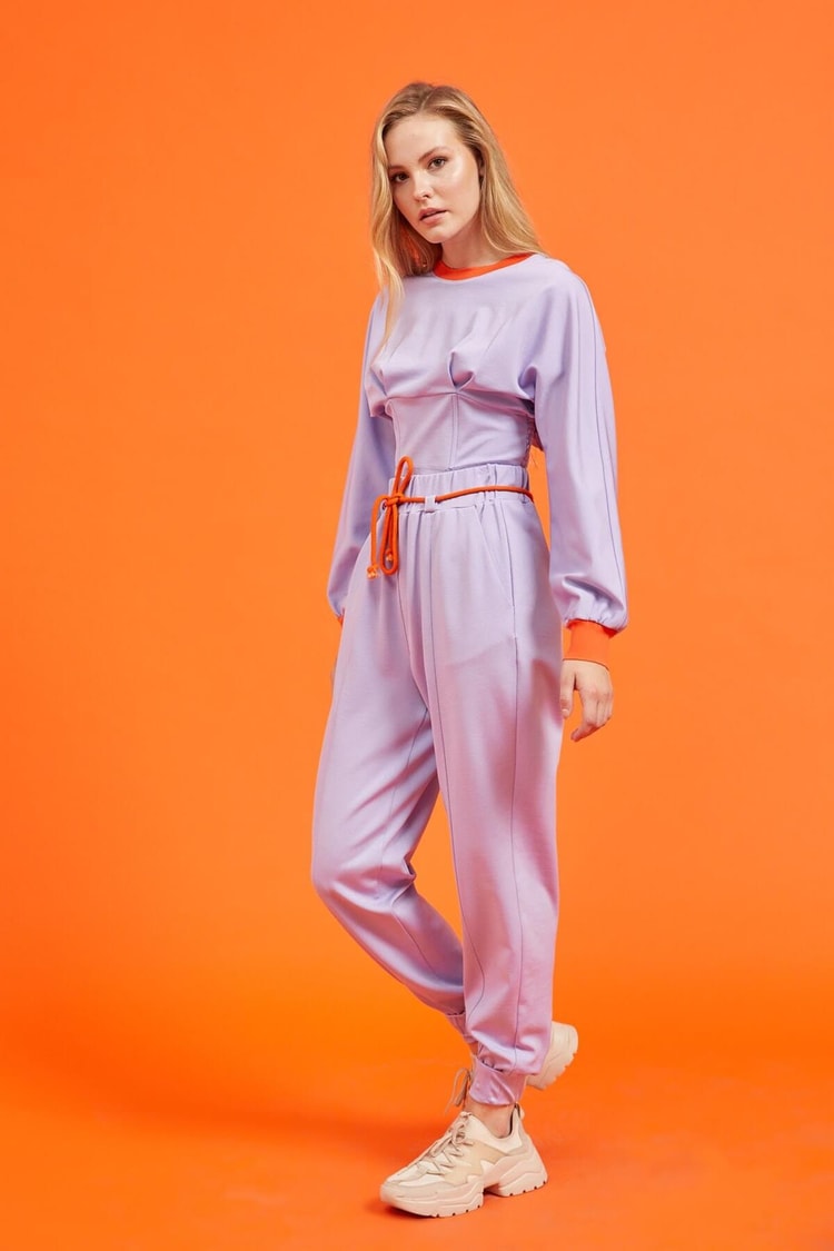 Lila Sweatshirt Jogger Eşofman TakımıST060W72119002