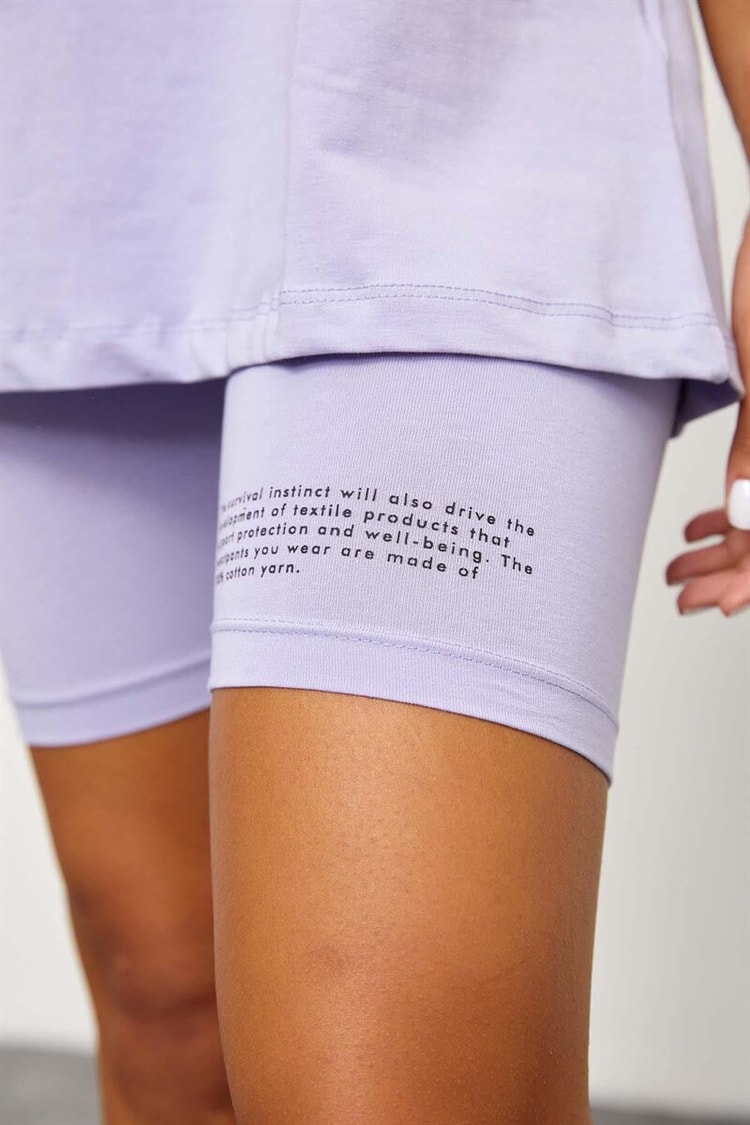 Lila T-Shirt Bisikletçi Tayt TakımST060S83102001